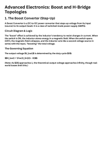 Advanced Electronics: Boost Converter Topology