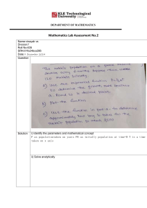 Mathematics Lab Assessment 2: Rabbit Population Exponential Growth