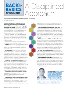 8D Model for Corrective Actions: A Disciplined Approach
