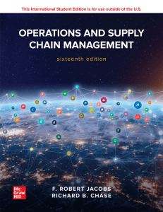 Operations and Supply Chain Management 16th Ed. Textbook