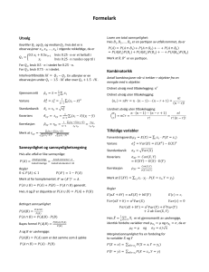 Statistik & Sandsynlighed Formelsamling