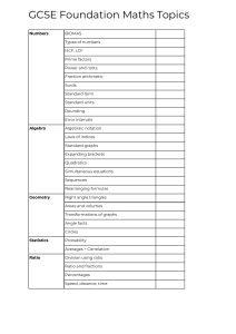 GCSE Foundation Maths Syllabus Topics