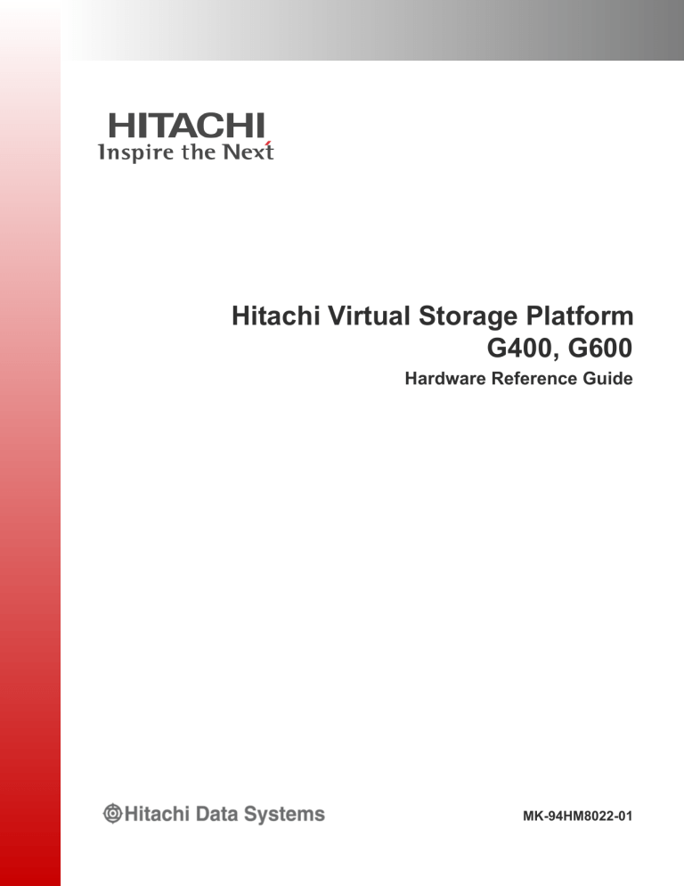 Hitachi VSP G400/G600 Hardware Reference Guide