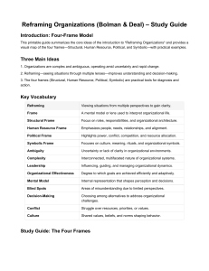 Reframing Organizations Study Guide