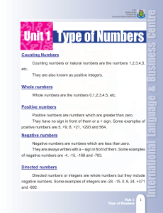 Primary Six Maths: Types of Numbers Worksheet