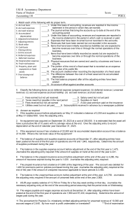 Accounting 101 Exam on Adjusting Entries