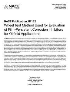NACE Wheel Test for Corrosion Inhibitors