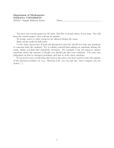 Indiana University MS413 Sample Midterm Exam