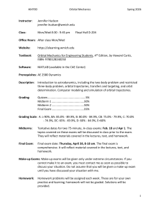 AE4700 Orbital Mechanics Syllabus Spring 2026