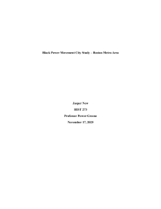 Black Power Movement in Boston: Historical Study