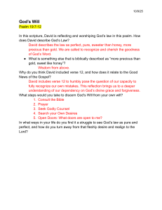 God's Will Bible Study Guide: Psalm 19:7-12