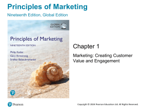 Principles of Marketing Chapter 1: Customer Value