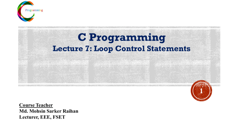 C Programming Loops Guide