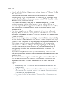 Mock Interview Self-Assessment and Reflection