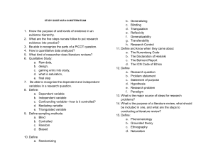 NUR 410 Nursing Research Study Guide