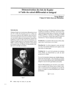 D&eacute;monstration des lois de Kepler avec le calcul diff&eacute;rentiel et int&eacute;gral