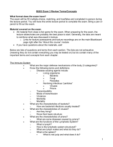 BI203 Exam 3: Immune, Respiratory, Nervous Review