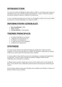 Fiche de lecture : Un secret de Philippe Grimbert