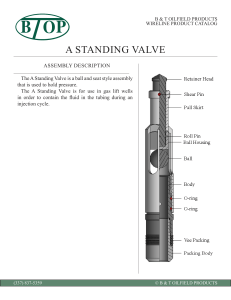 A Standing Valve Wireline Product Catalog