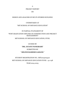 Design and Analysis of Multi-Storied Building Project Report