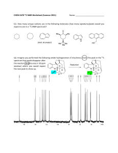 CHEM 2470 13C NMR Spectroscopy Worksheet