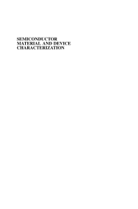 Semiconductor Material and Device Characterization Textbook