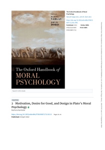 Plato's Moral Psychology: Desire & Soul
