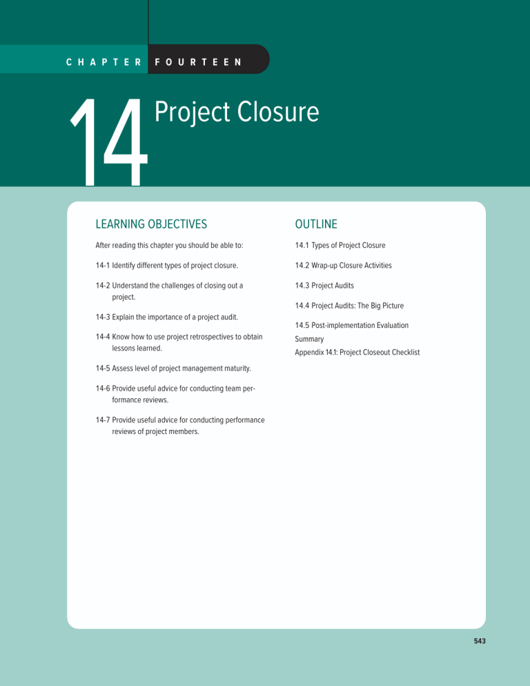 Chapter 14: Project Closure in Project Management