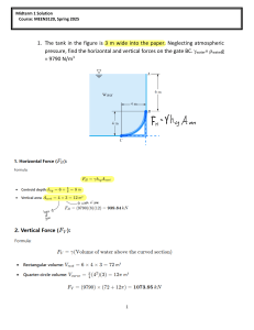 MEEN3120 Fluid Mechanics Midterm Solutions