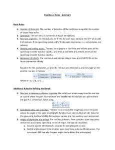 Root Locus Rules Summary