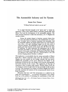 Automobile Industry & Tycoon: Entrepreneurial History