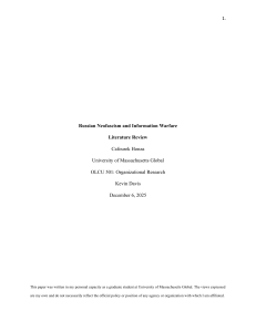 Russian Neofascism & Information Warfare Review