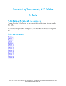 Essentials of Investments 12th Edition Student Resources