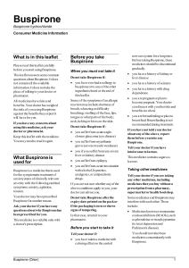 Buspirone Consumer Medicine Information