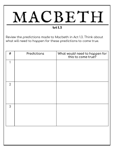 Macbeth Act 1.3 Predictions Worksheet