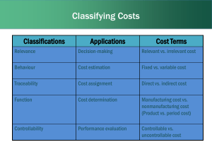 Cost Classification in Managerial Accounting