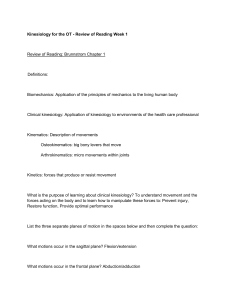 Kinesiology for OT Study Guide