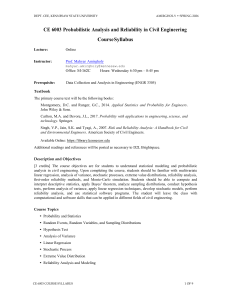 CE 6003 Syllabus: Probabilistic Civil Eng.