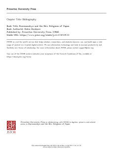 Bibliography: Kurozumikyo and New Religions of Japan