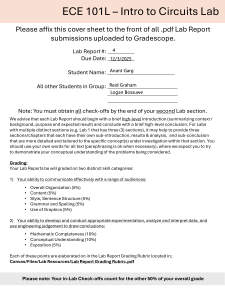 ECE 101L Circuits Lab Report Guidelines