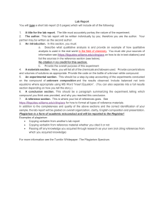 Lab Report Template: Qualitative Analysis Chemistry Experiment