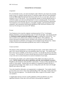 IME 3160 Literature Review Assignment