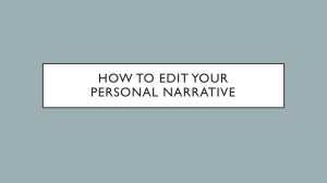 How to Edit Your Personal Narrative