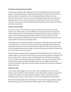 The History of the American Civil War: Causes and Consequences