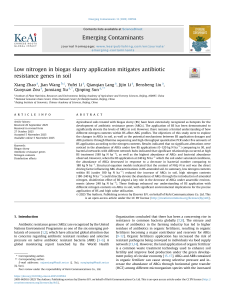 Biogas Slurry Nitrogen & Soil Antibiotic Resistance
