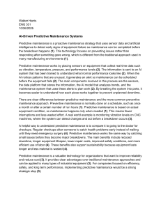 AI-Driven Predictive Maintenance Systems: A Proactive Strategy