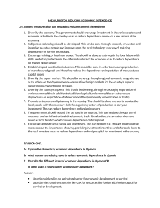 Economics: Reducing Economic Dependence Notes