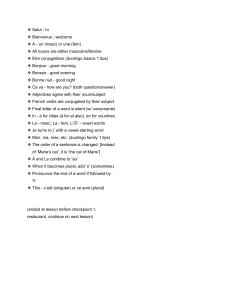 French Basics 1: Study Notes & Grammar Guide
