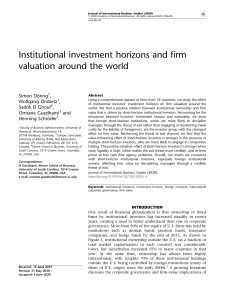 Institutional Investment Horizons and Firm Valuation Study