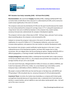 REIT Valuation Case Study: AvalonBay [AVB] Stock Pitch